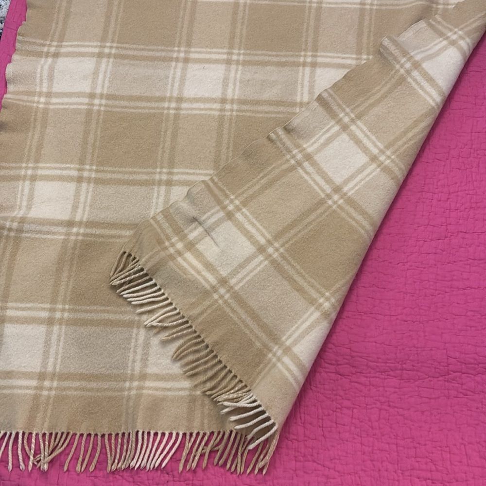 Zoeppritz Cashmere 50% cashmere/50% virgin wool plaid blanket 42x60 inches - Picture 6 of 6